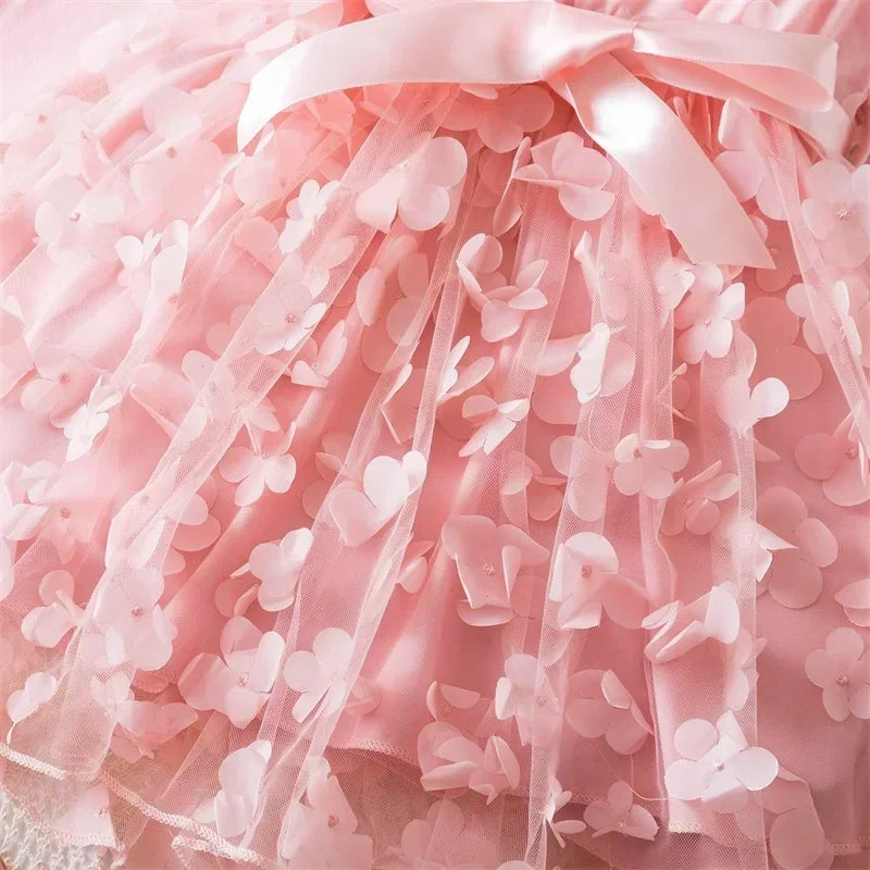 MOMSTAG Girls Fall Pink Princess Dress