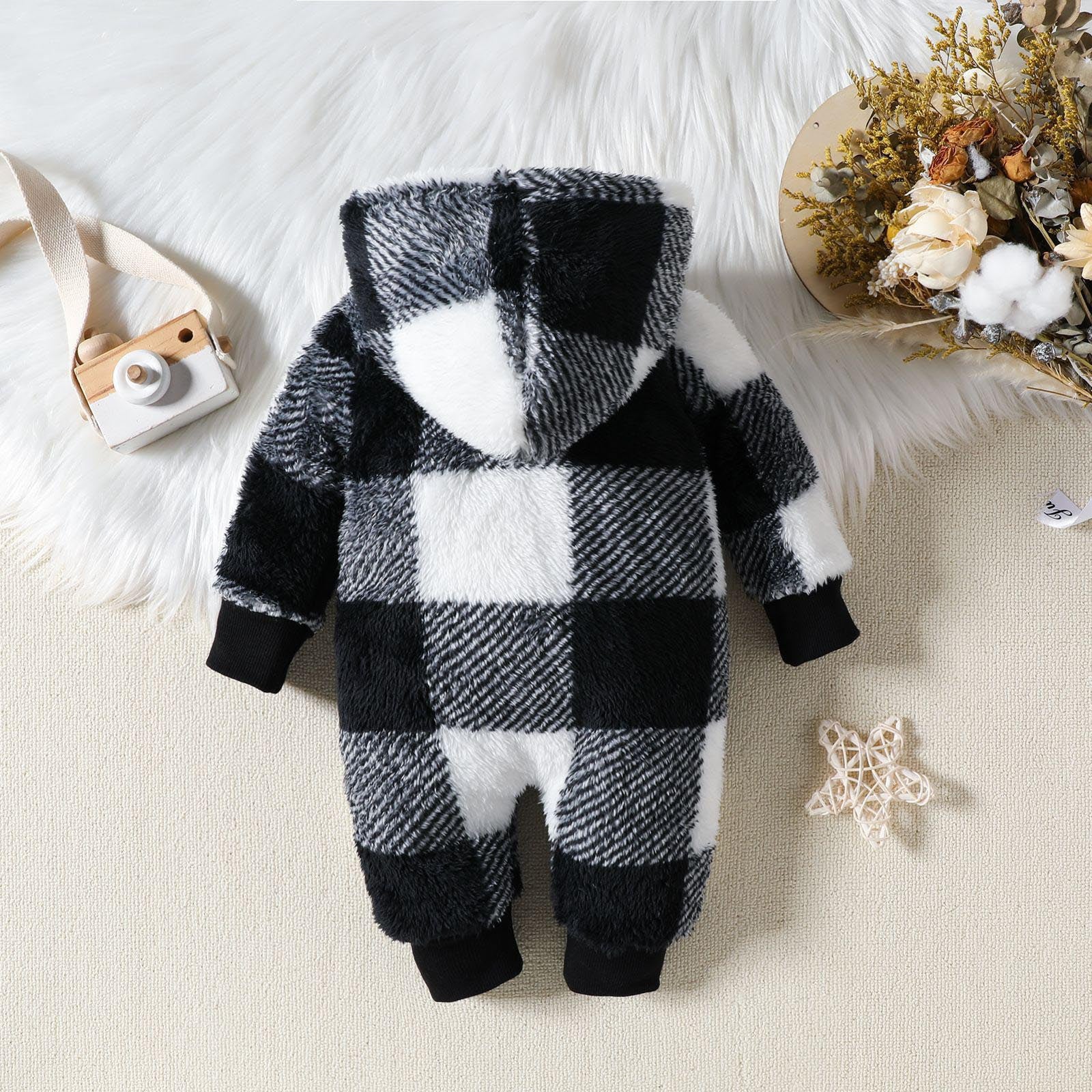 MOMSTAG Newborn Snowsuit Warm Hooded Rompers