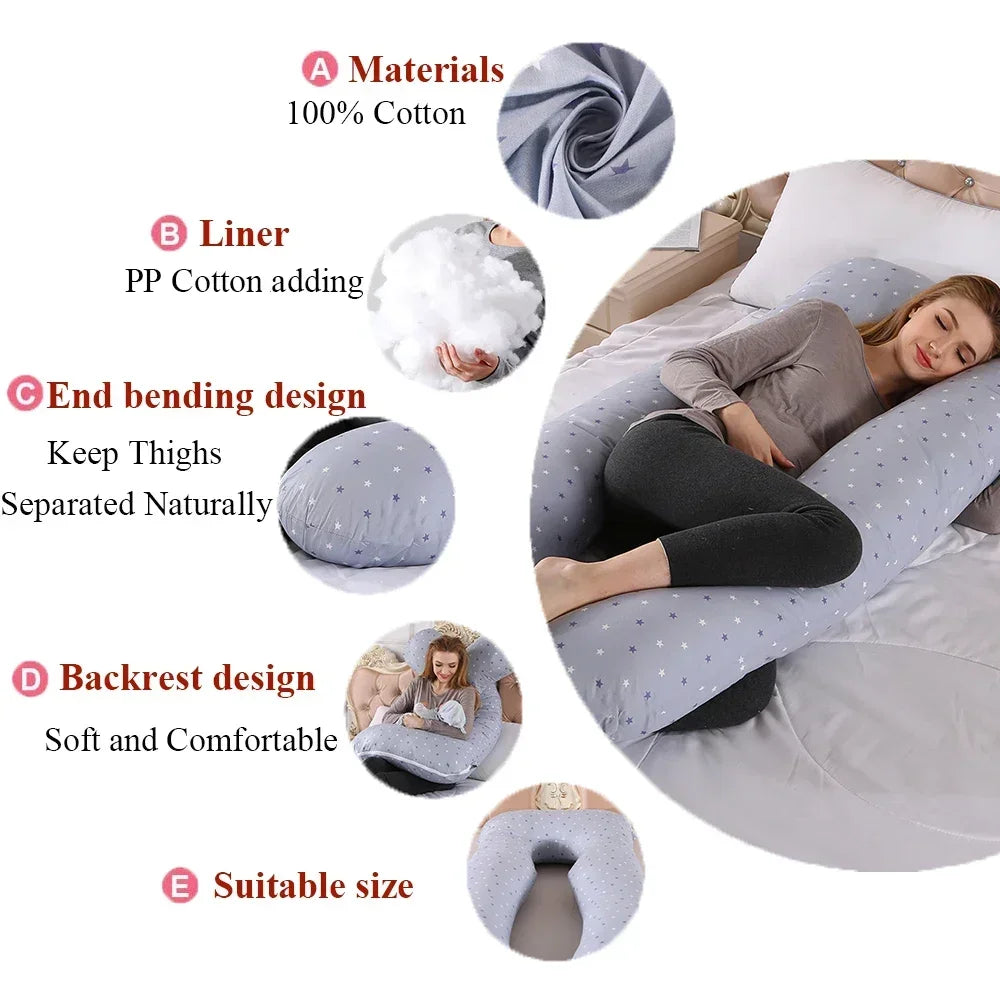 Pregnant Women's U-shaped Cotton Solid Color Pillow