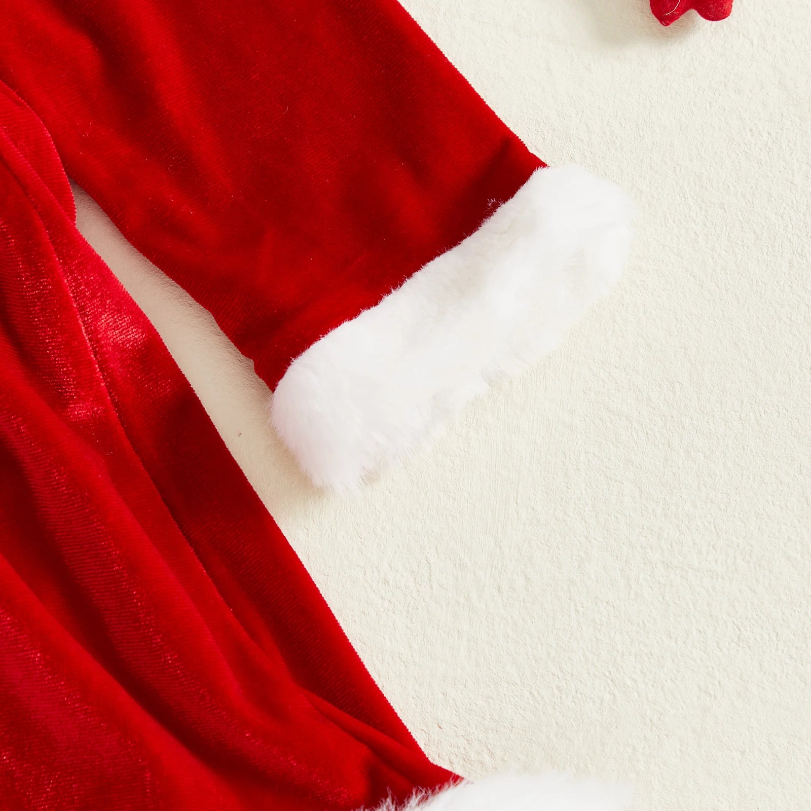 Baby Girl Santa Velvet Christmas Dress and Hat Set