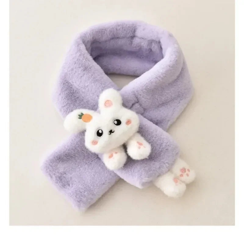 Thick Plush Scarf — Kids Faux Fur Warm Shawl