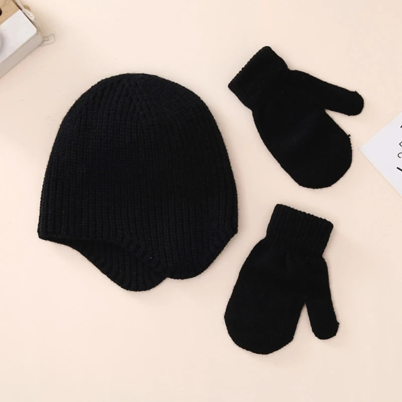 Newborn Beanie Hat Mitten Set