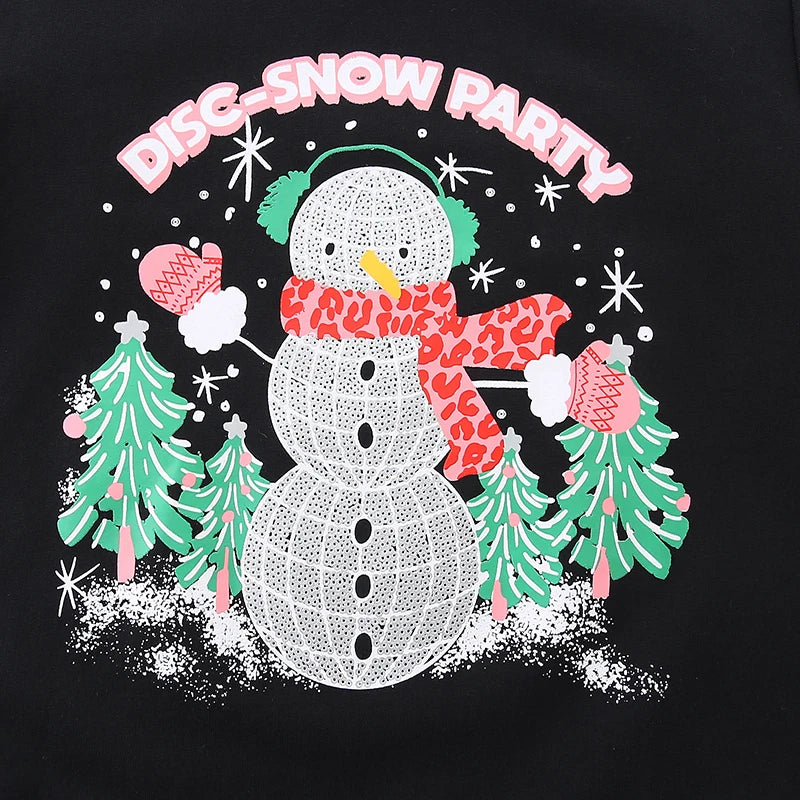 Festive Snowman Cotton Pullover Sweatshirt for Kids