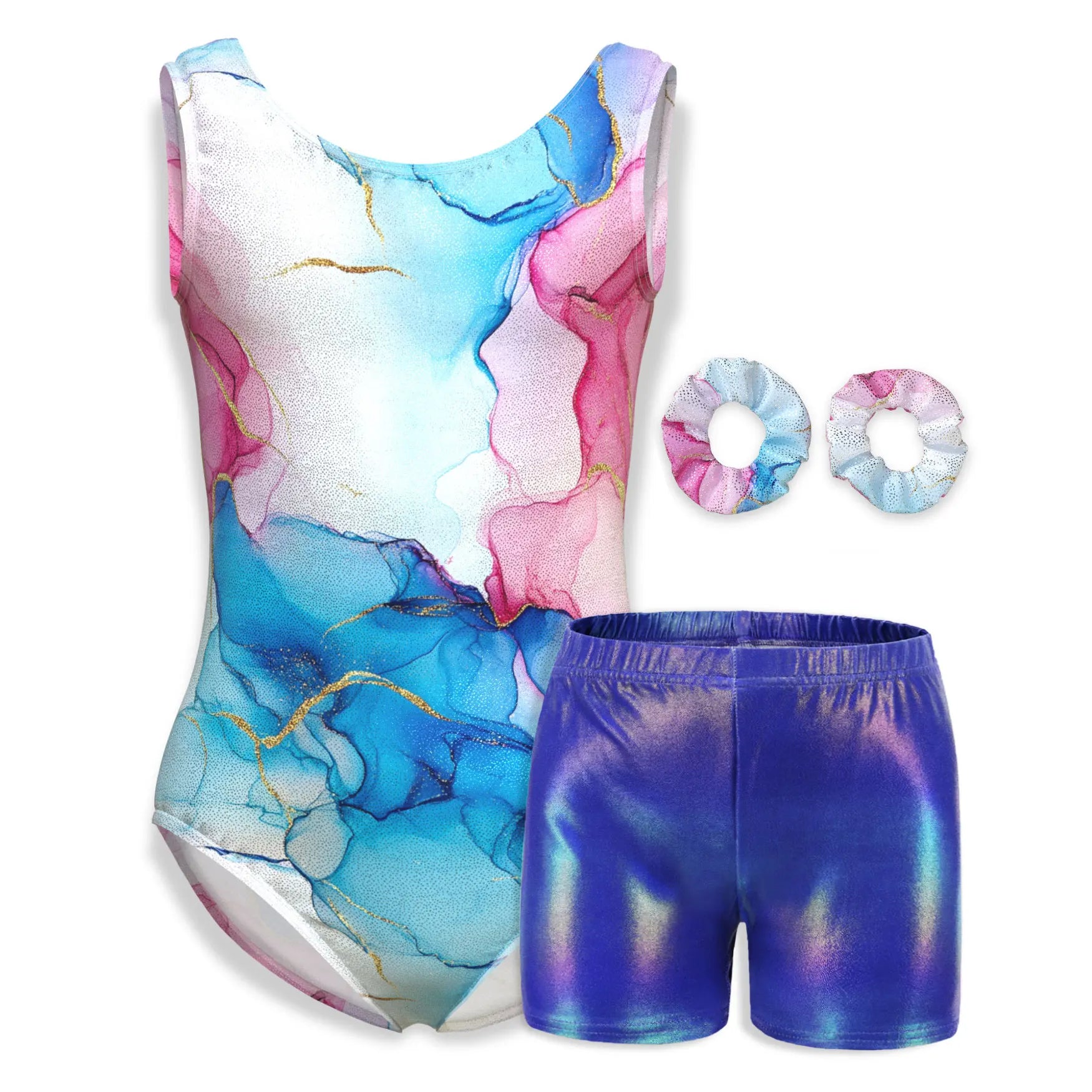 4-Piece Sleeveless Leotard Set for Girls