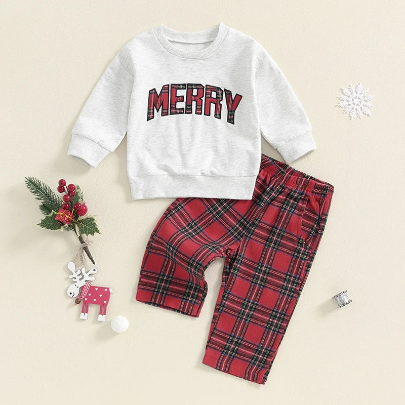 MOMSTAG 6M-4Y Boys Girls Christmas 2PCS Outfit Sets