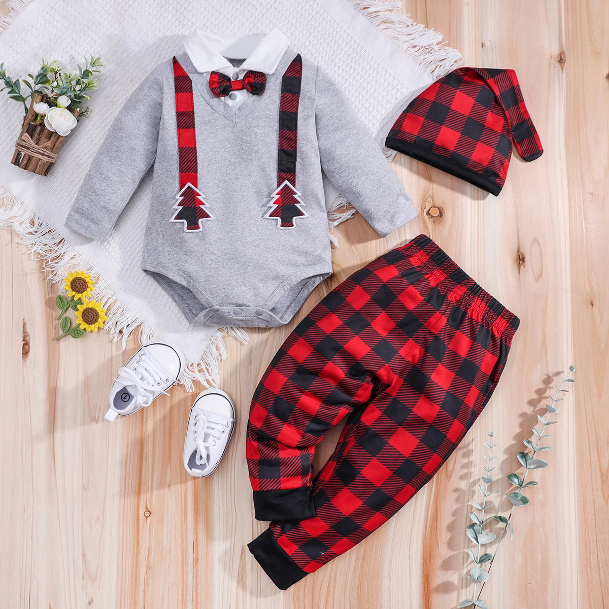 3pcs Christmas Baby Clothes Set