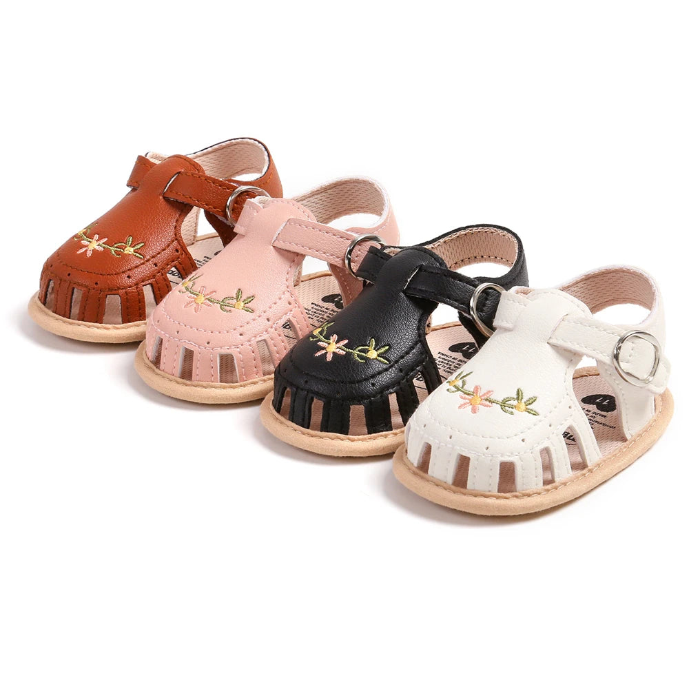 Baby Girl Embroidered Floral Lightweight Sandals