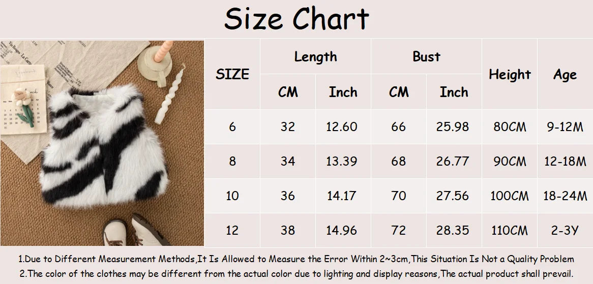 Baby Fur Zebra Vest Coat