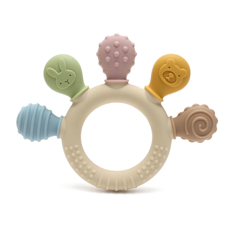 Multicolor Silicone Baby Teething Ring