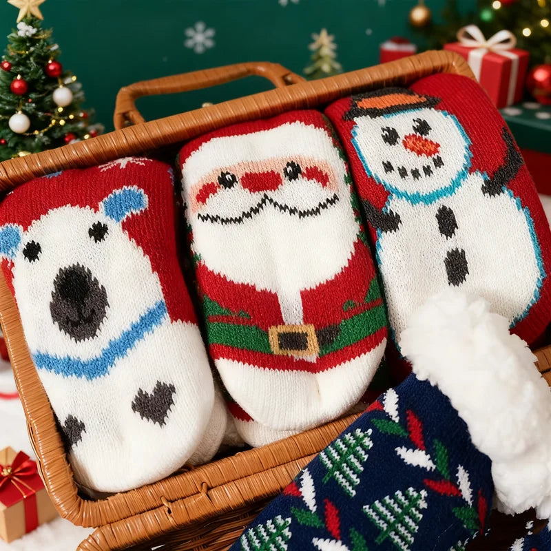 Kids Winter Cartoon Christmas Warm Socks