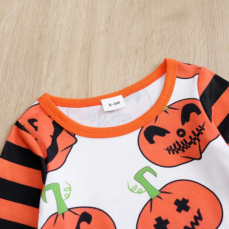 Pumpkin Hipster Romper and Pants for baby boys and girls