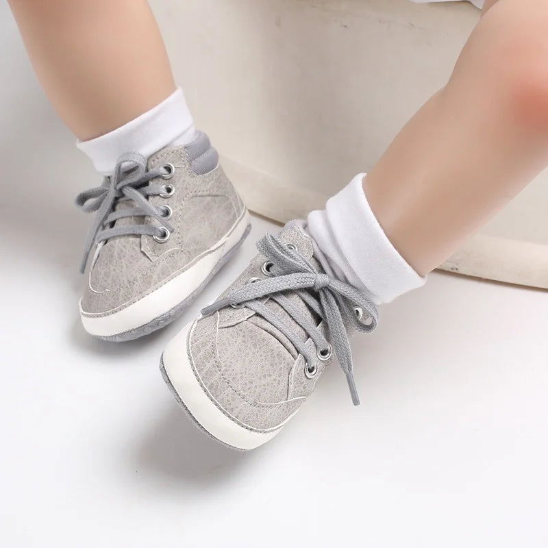 Cotton Sole Anti-slip PU Leather First Walkers Crawl Crib Moccasins Shoes for baby boys