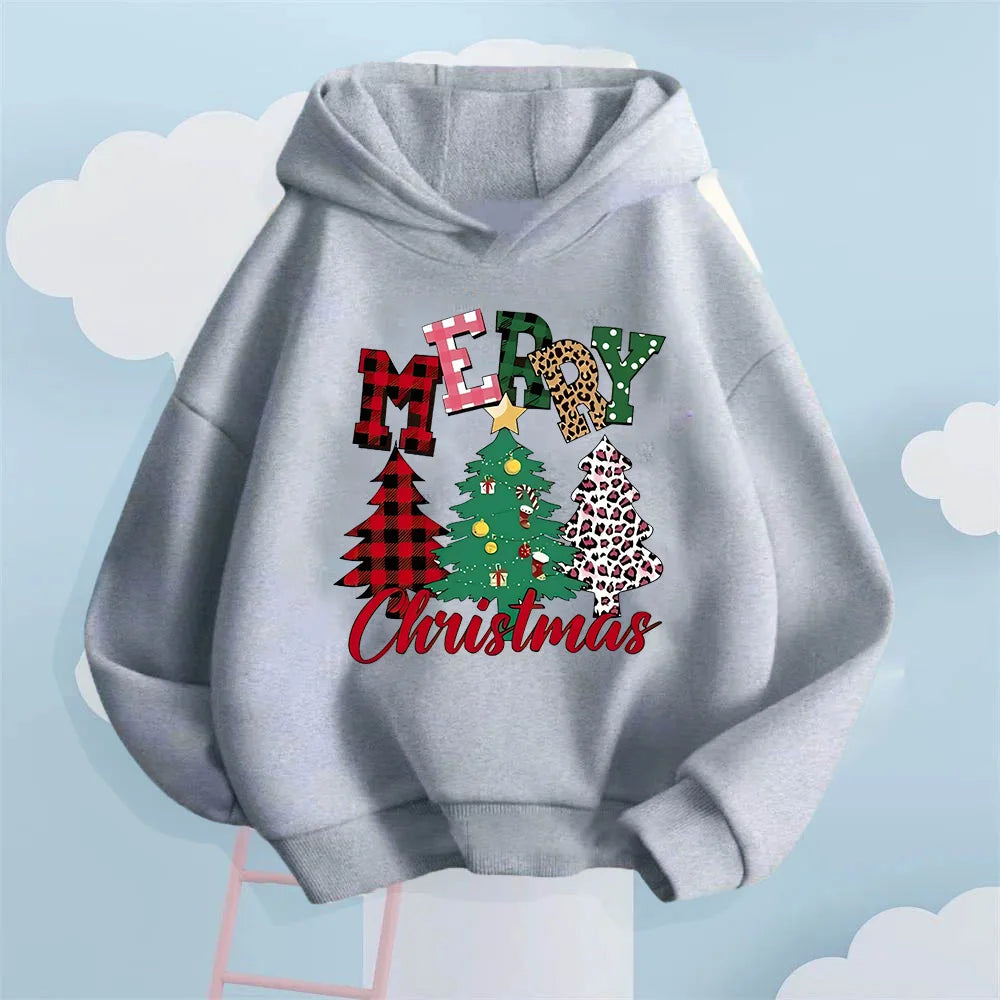 Christmas Tree Print Kids Hoodie