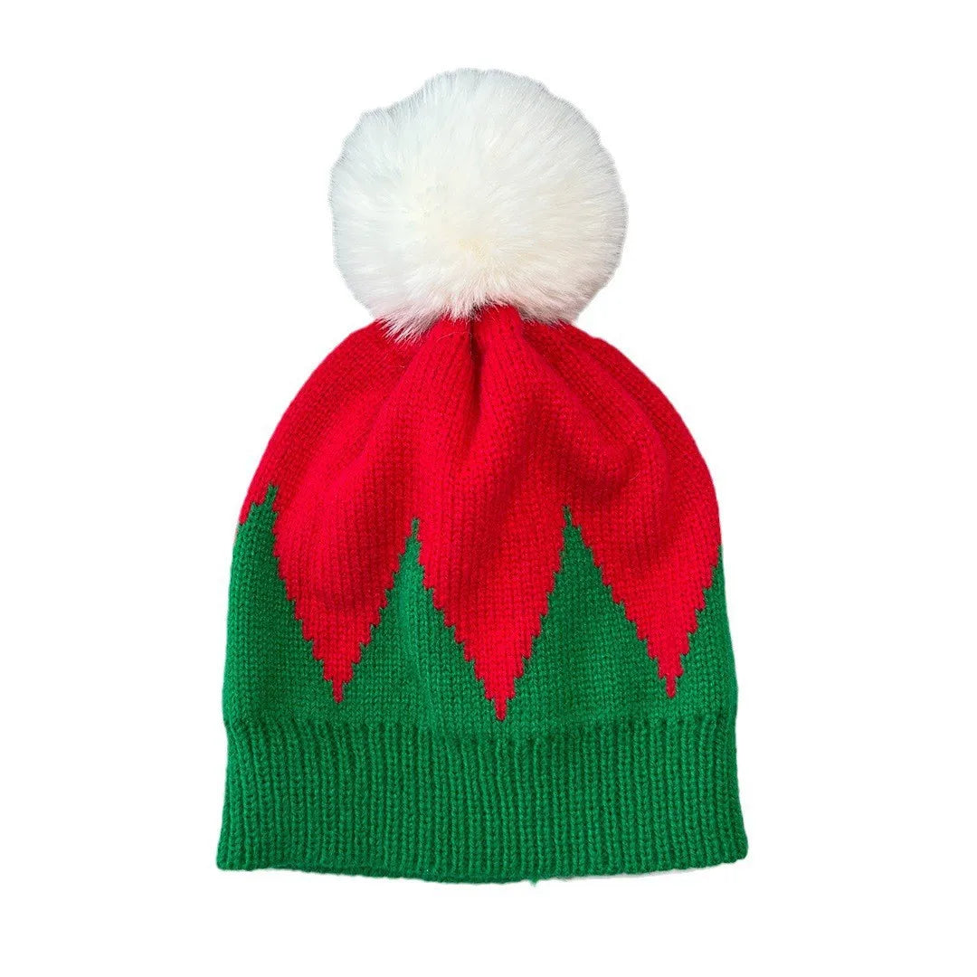 Fluffy Pom-Pom Christmas Knit Beanie