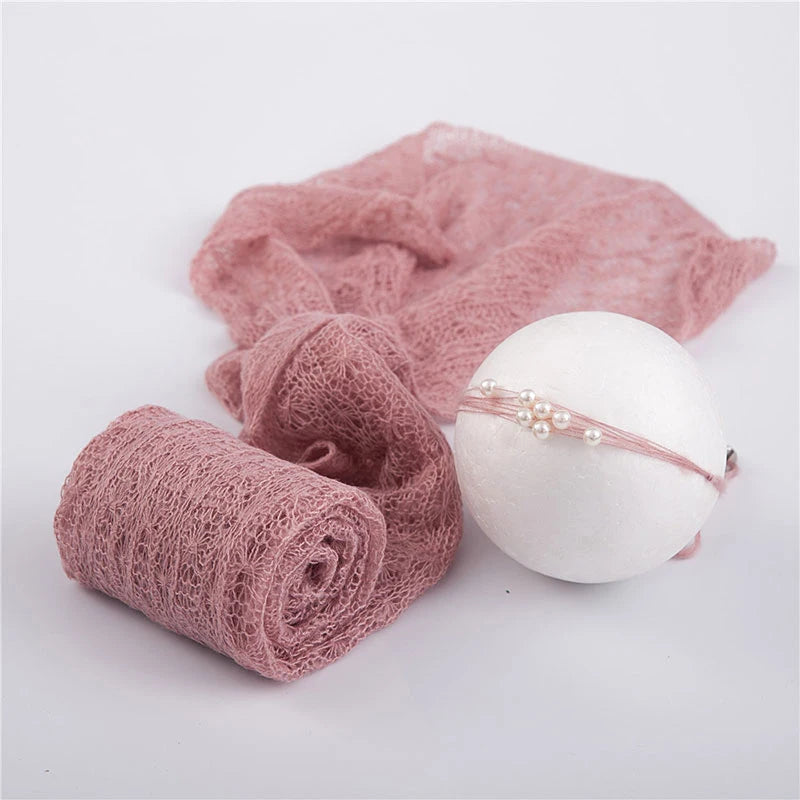 Cute Baby Photography Prop Accessories Newborn Photography Knitted Wrap + Head Accessories