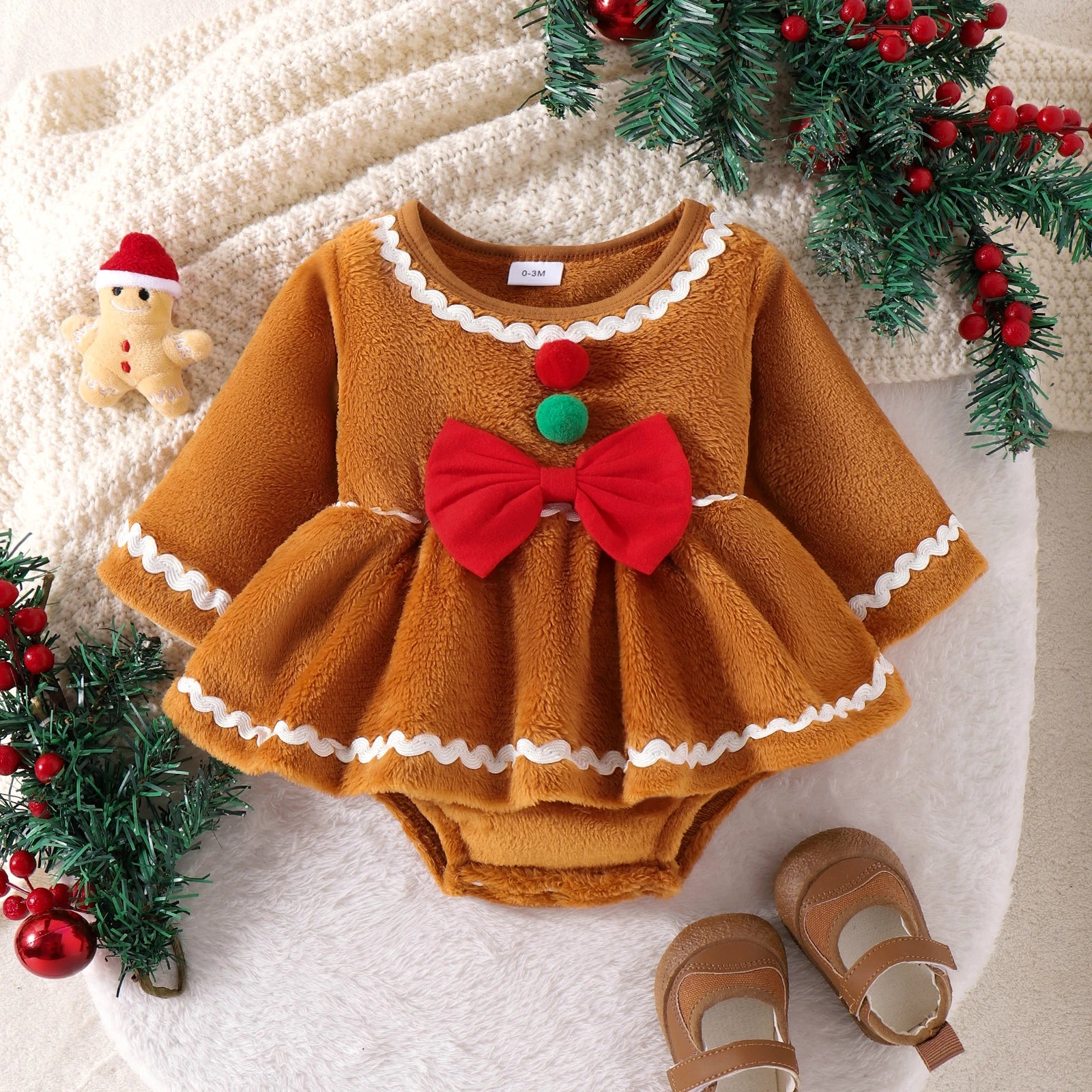 Cozy Winter Long-Sleeved Dress for Baby Girls
