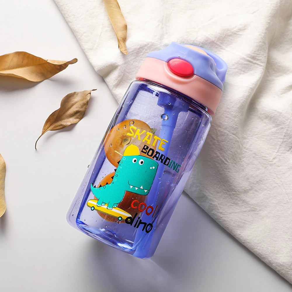 480ml Dinosaur Cartoon Leakproof Water Bottles for Kids