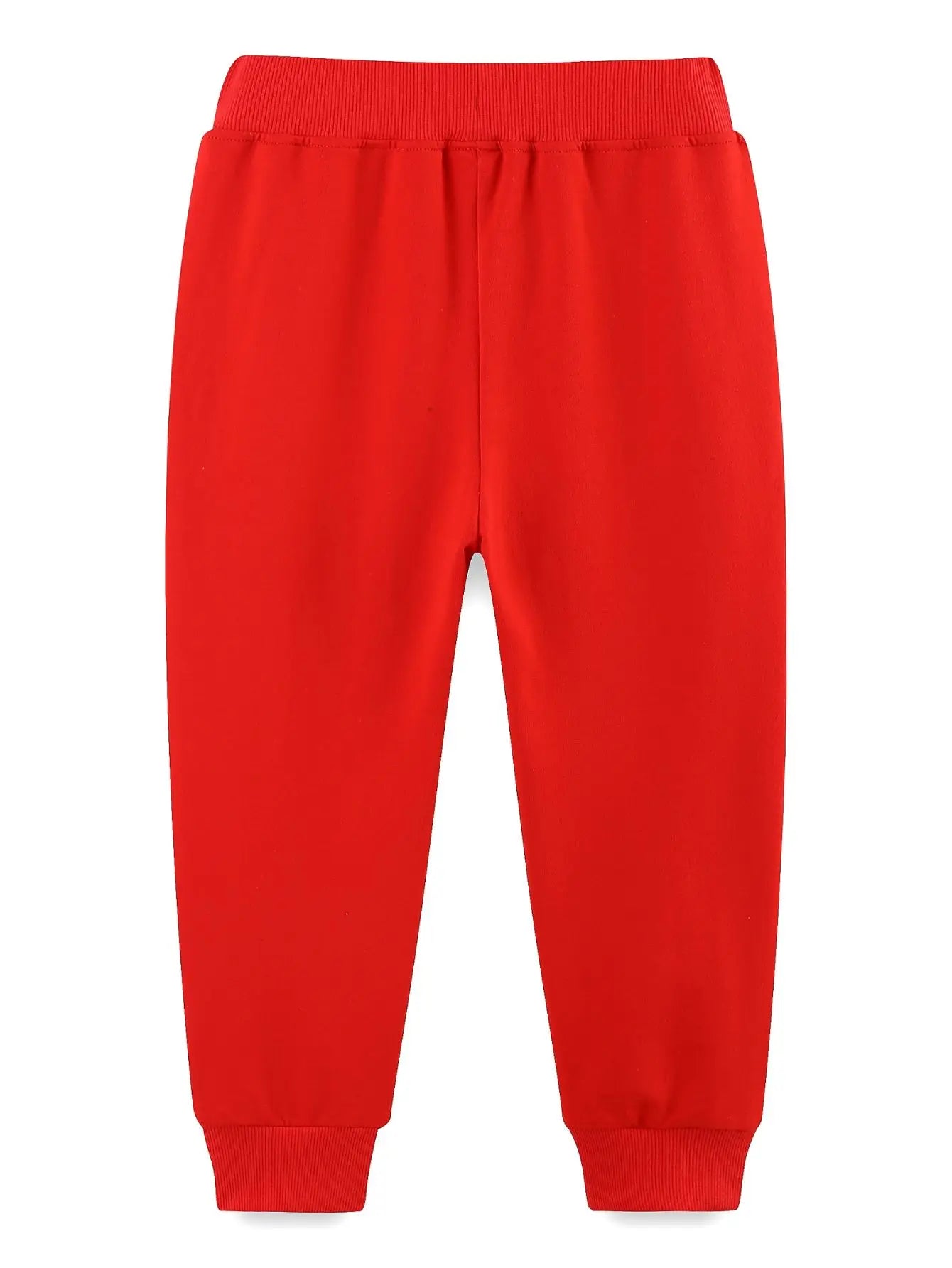 Girls’ Christmas Red Drawstring Cotton Pants