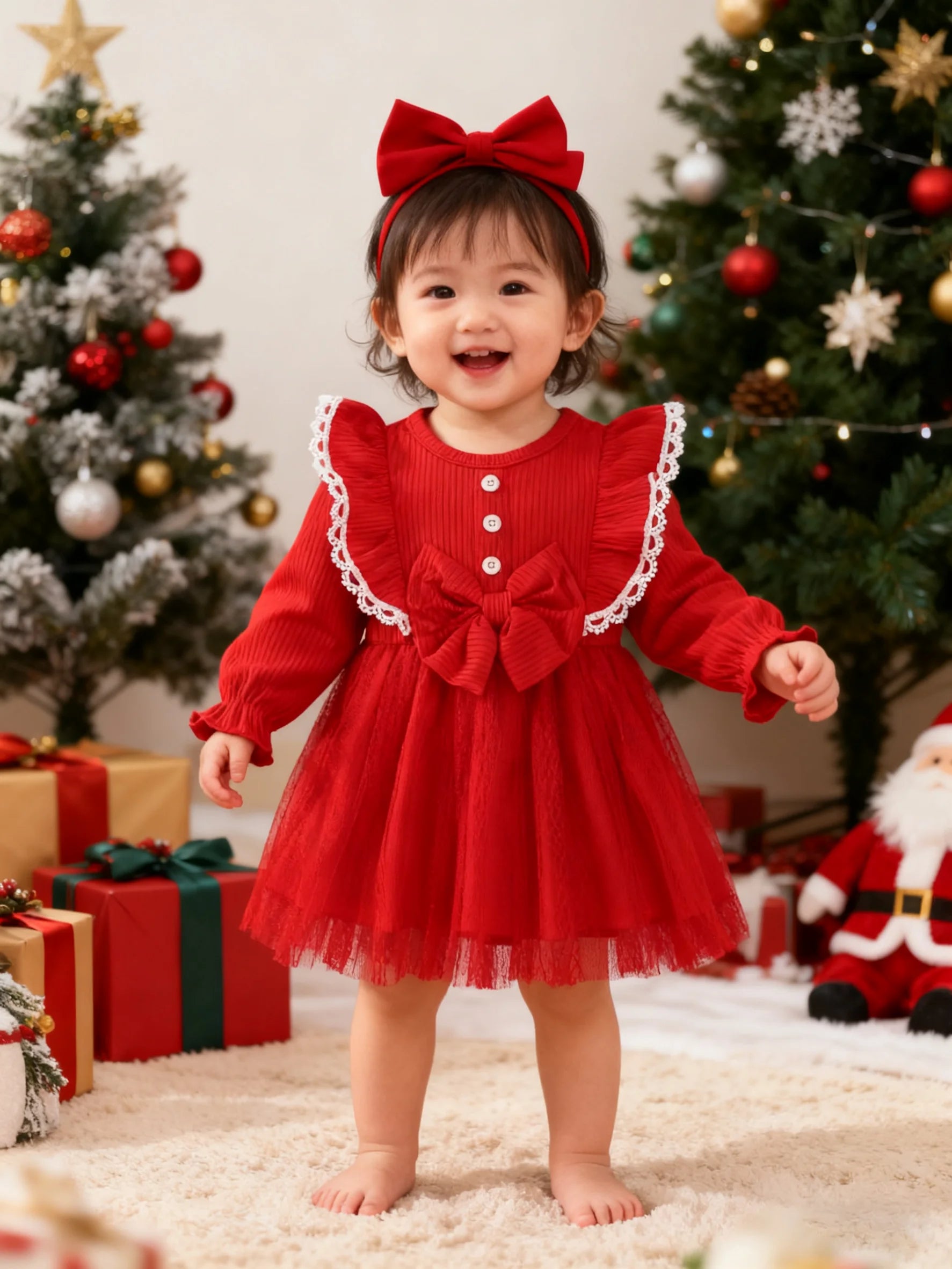Baby Girl Ruffled Chiffon Party Dress