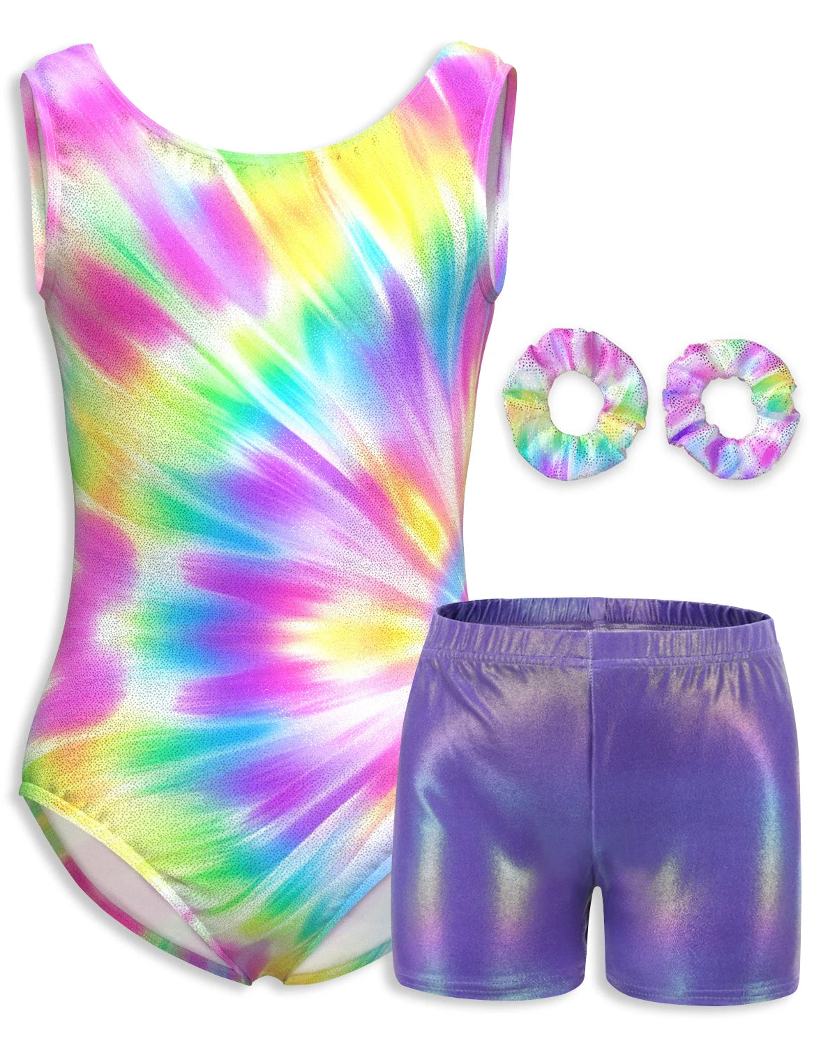 4-Piece Sleeveless Leotard Set for Girls
