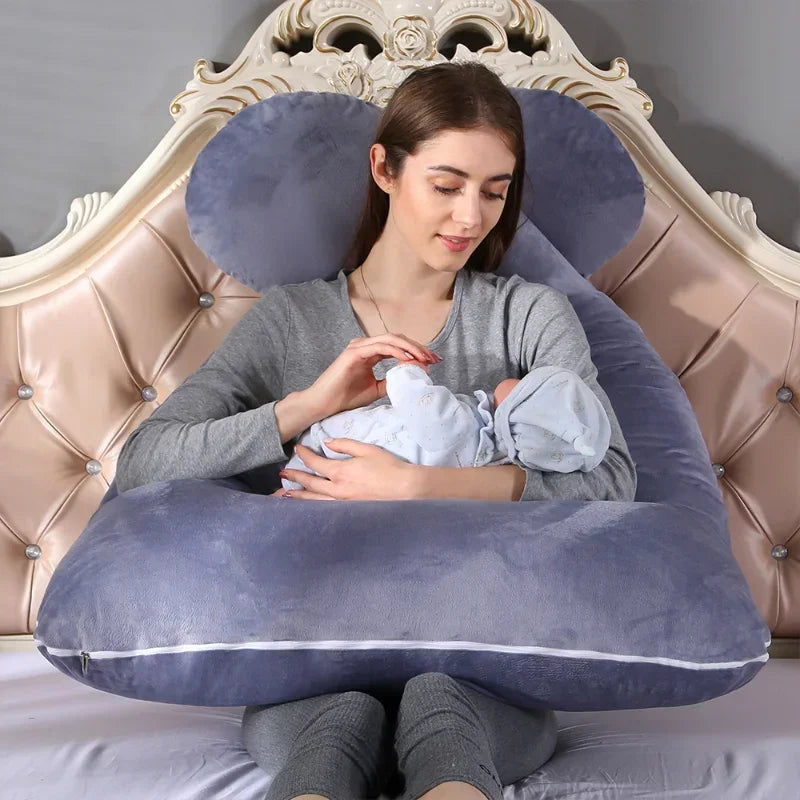 Pregnant Women's U-shaped Cotton Solid Color Pillow