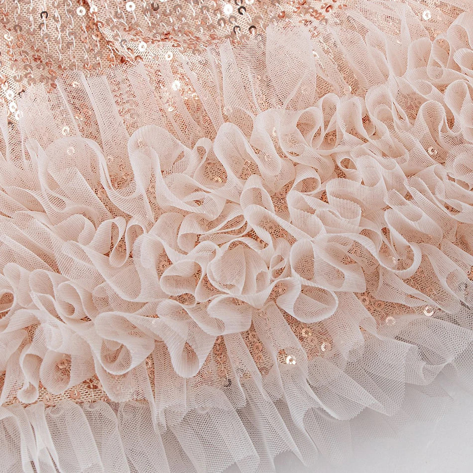 Girls Sparkly Sequin Princess Dress | Sleeveless Party Gown for 2–8 Years