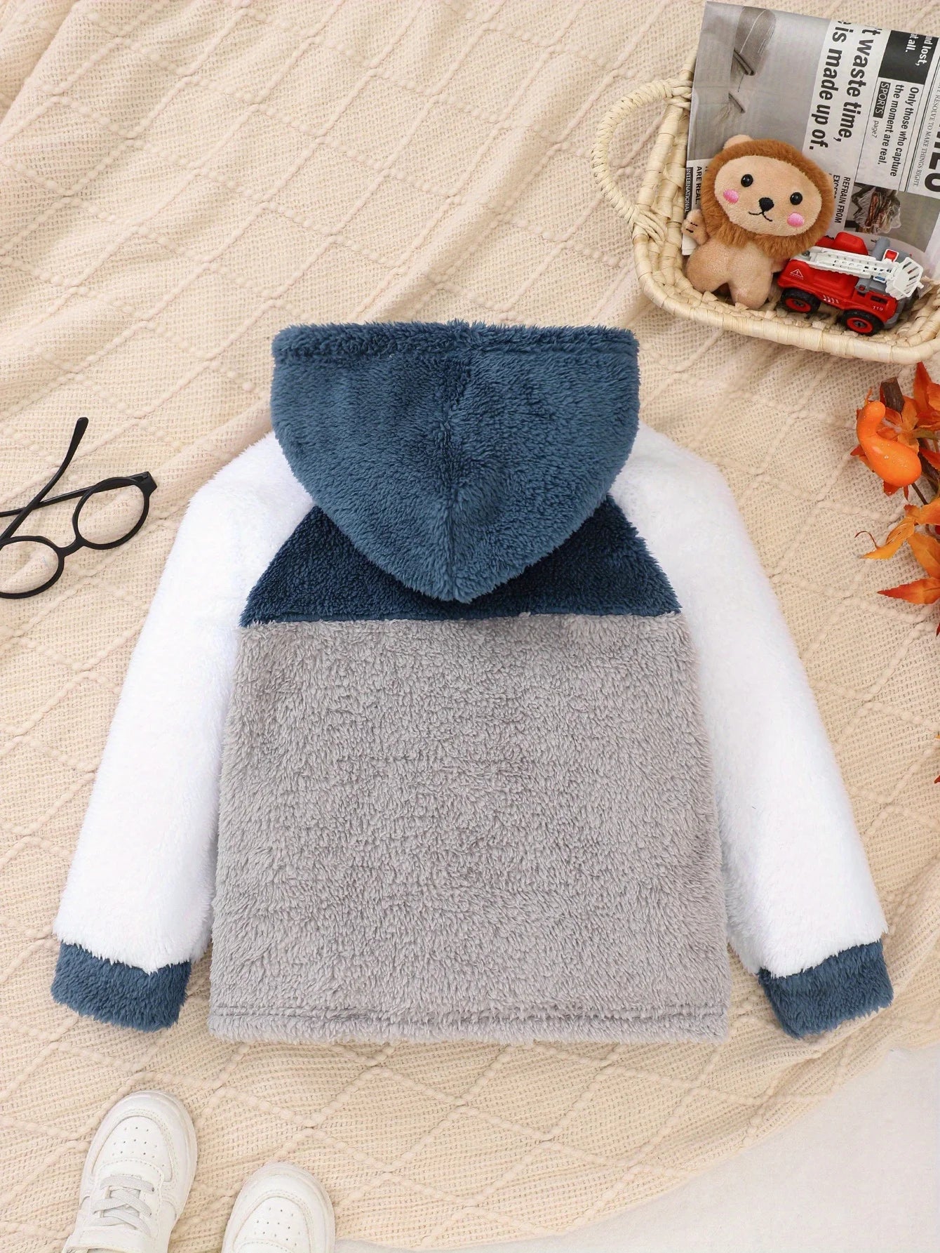 Boys Plush Hooded Winter Jacket