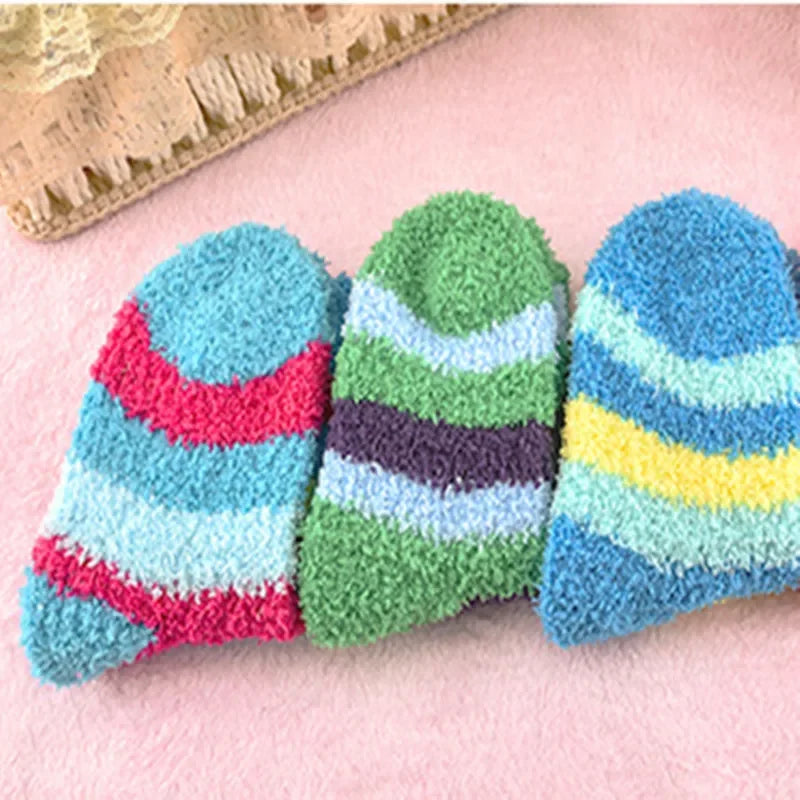 5 Pairs Baby Winter Fleece Socks 0-2Y