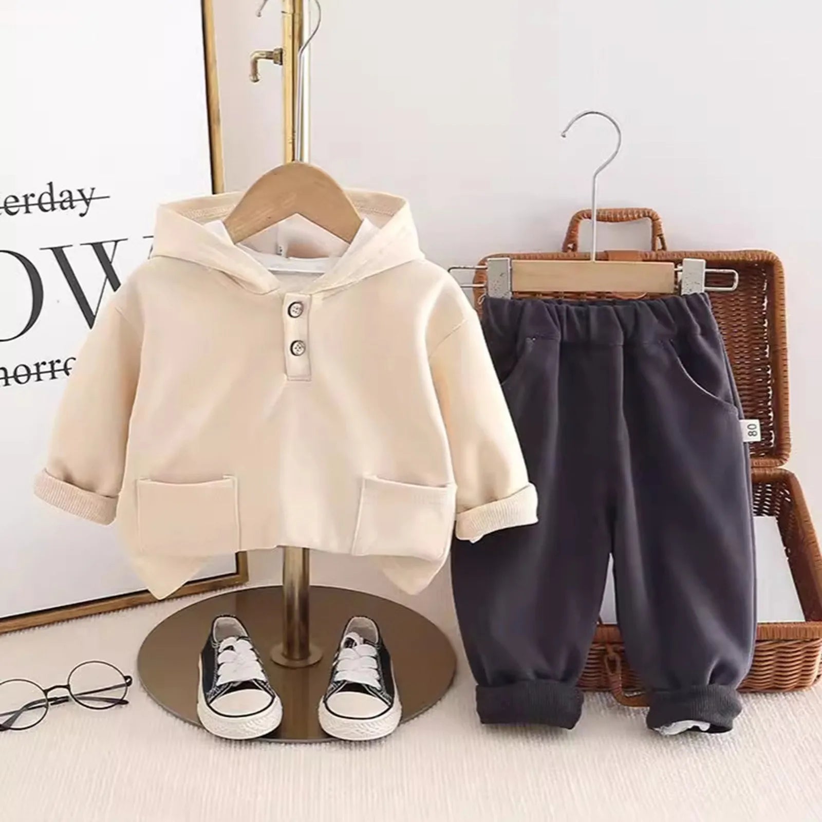 MOMSTAG Boys Hoodies Suit Winter Casual Clothes