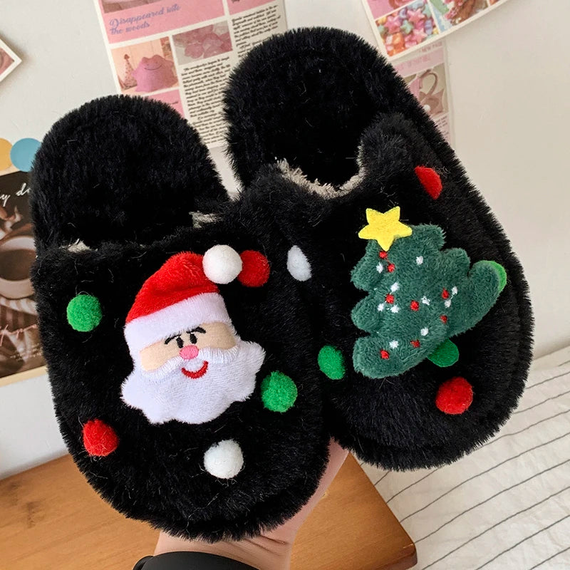 Children Christmas Comfy Plush Indoor Slippers