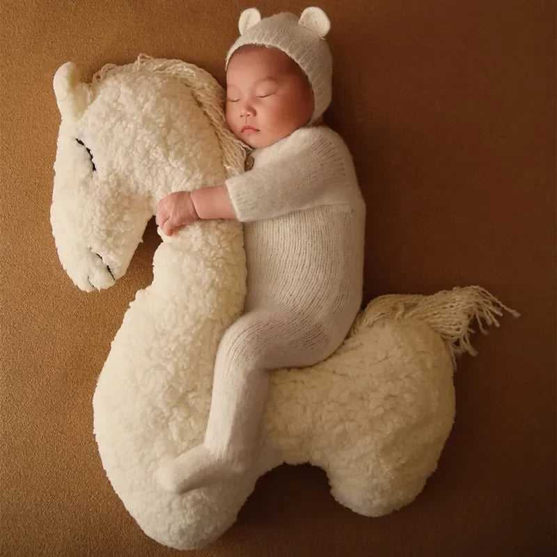 Newborn Photography Props Unicorn Posing Horse Pillow Cushion Blanket Backdrops Photo Studio Photo Mat Cute Plush Doll Decor