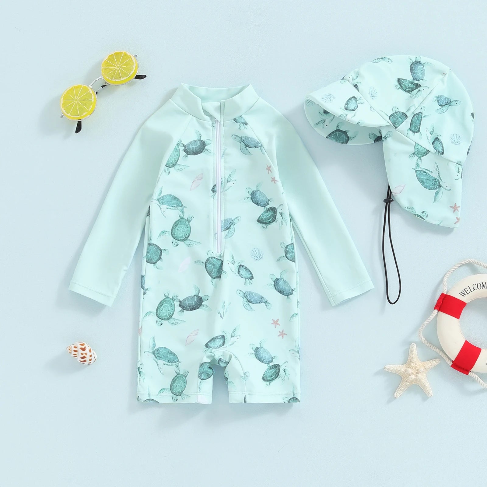 Adorable Whale Print Swim Set for Babies