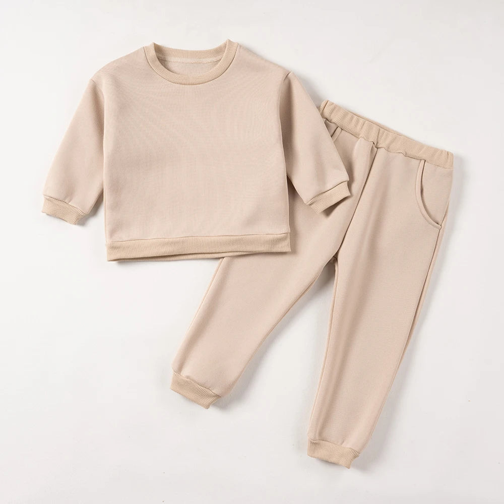 MOMSTAG Toddler Plush 2-Piece Set - Sweatshirt & Pants