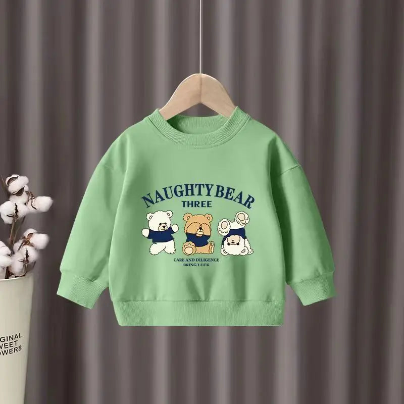 Boys Bears Cartoon Sweatshirt Set 1-2Y