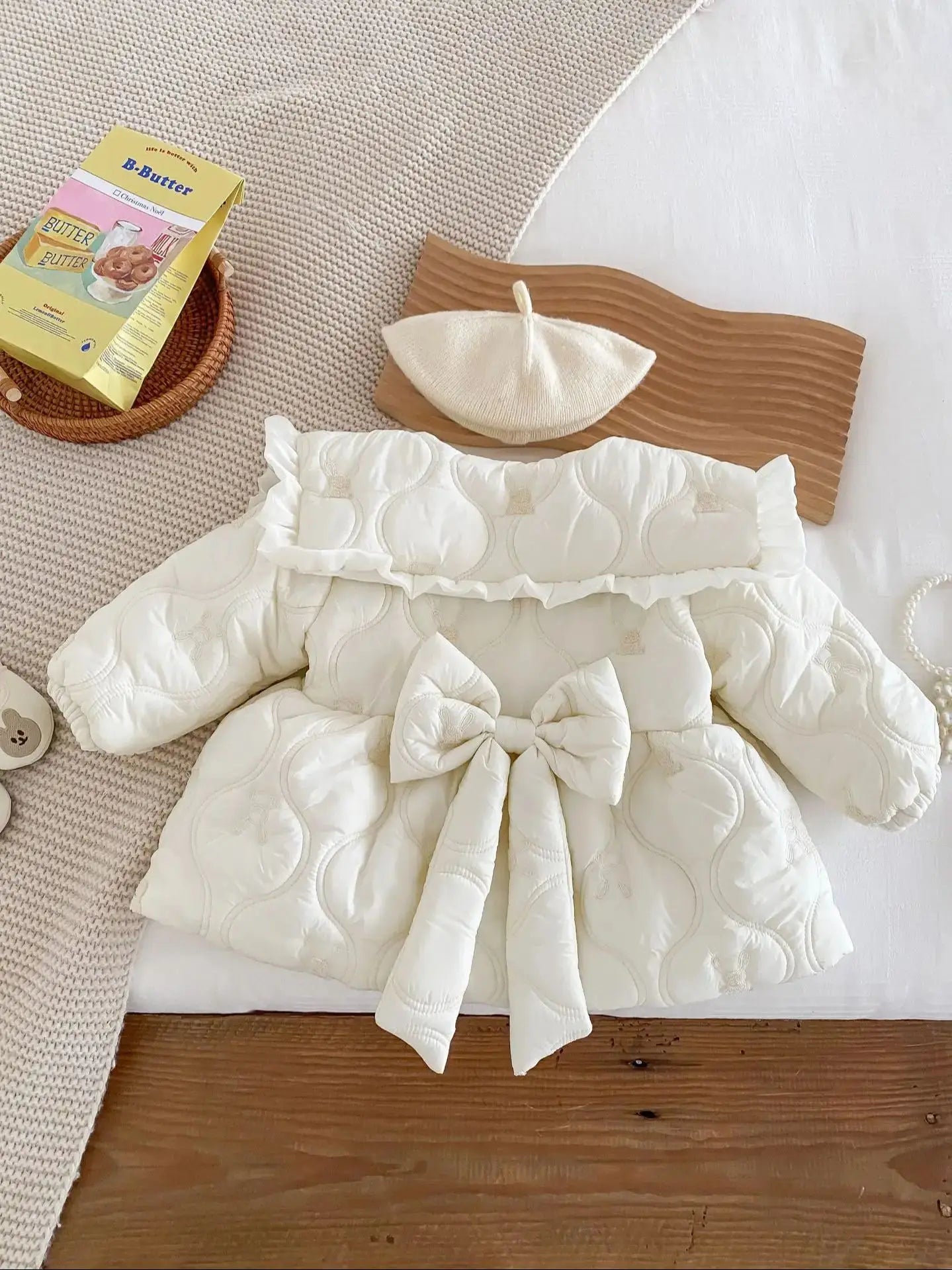 MOMSTAG Baby Girl Winter Cotton-Padded Dress Coat