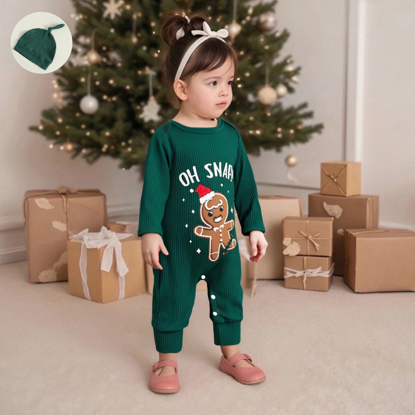 Baby Gingerbread Man Romper Set