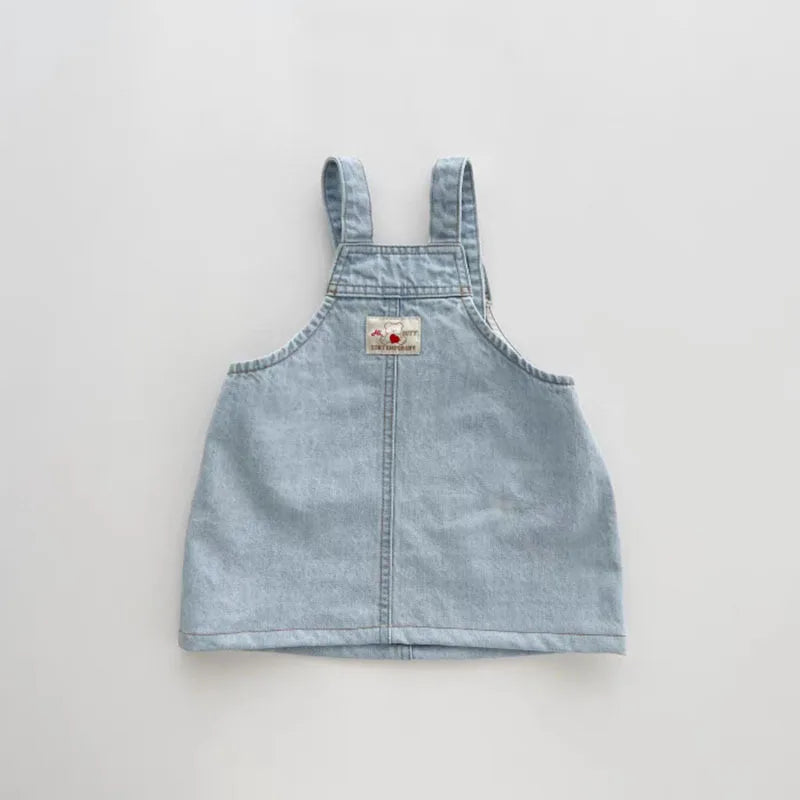 Baby Girls Sleeveless Denim Strap Dress