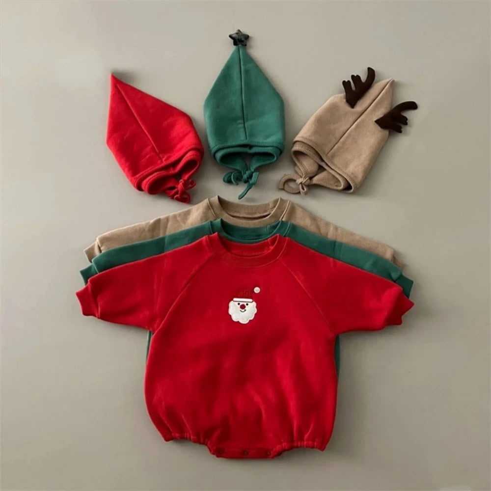 Christmas Baby Romper & Hat Set