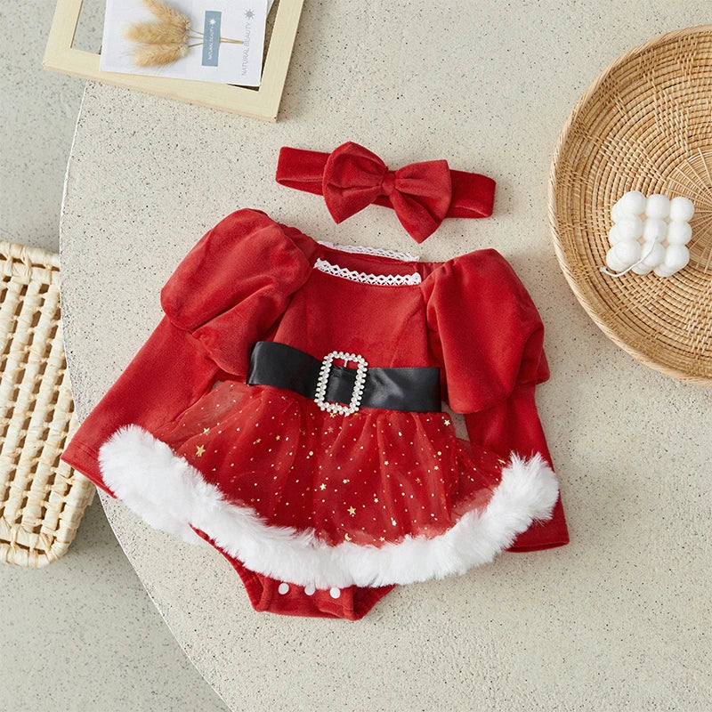 MOMSTAG Suefunskry Baby Girls Christmas Romper