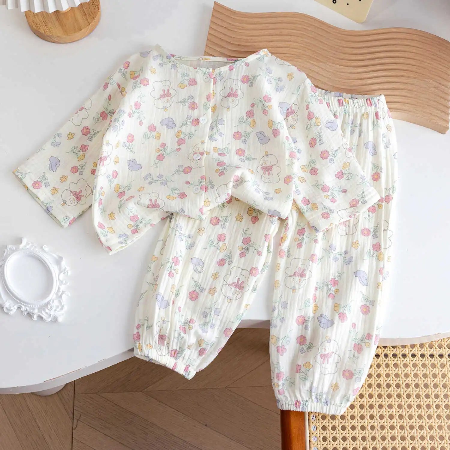 Pure Cotton Floral Long Pajamas for baby girl