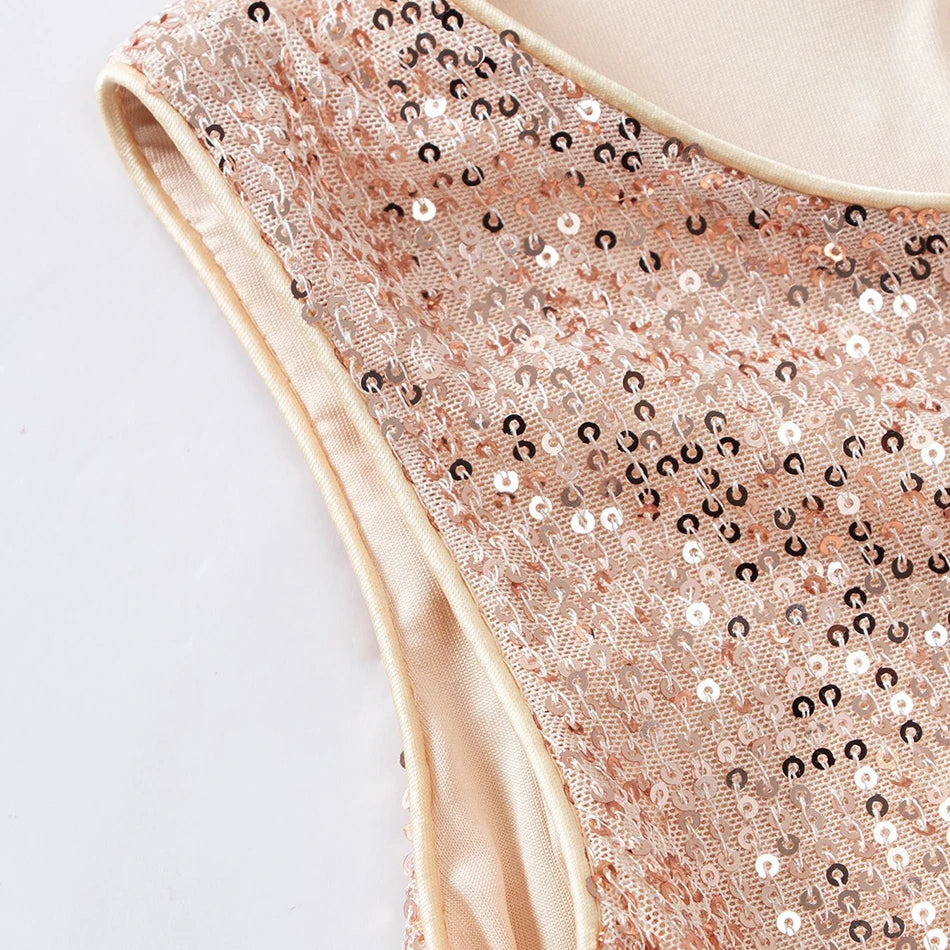 Girls Sparkly Sequin Princess Dress | Sleeveless Party Gown for 2–8 Years