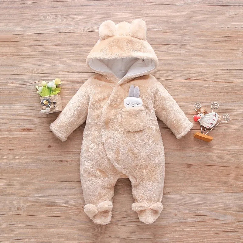 Baby Cotton Plush Winter Romper 0-18M