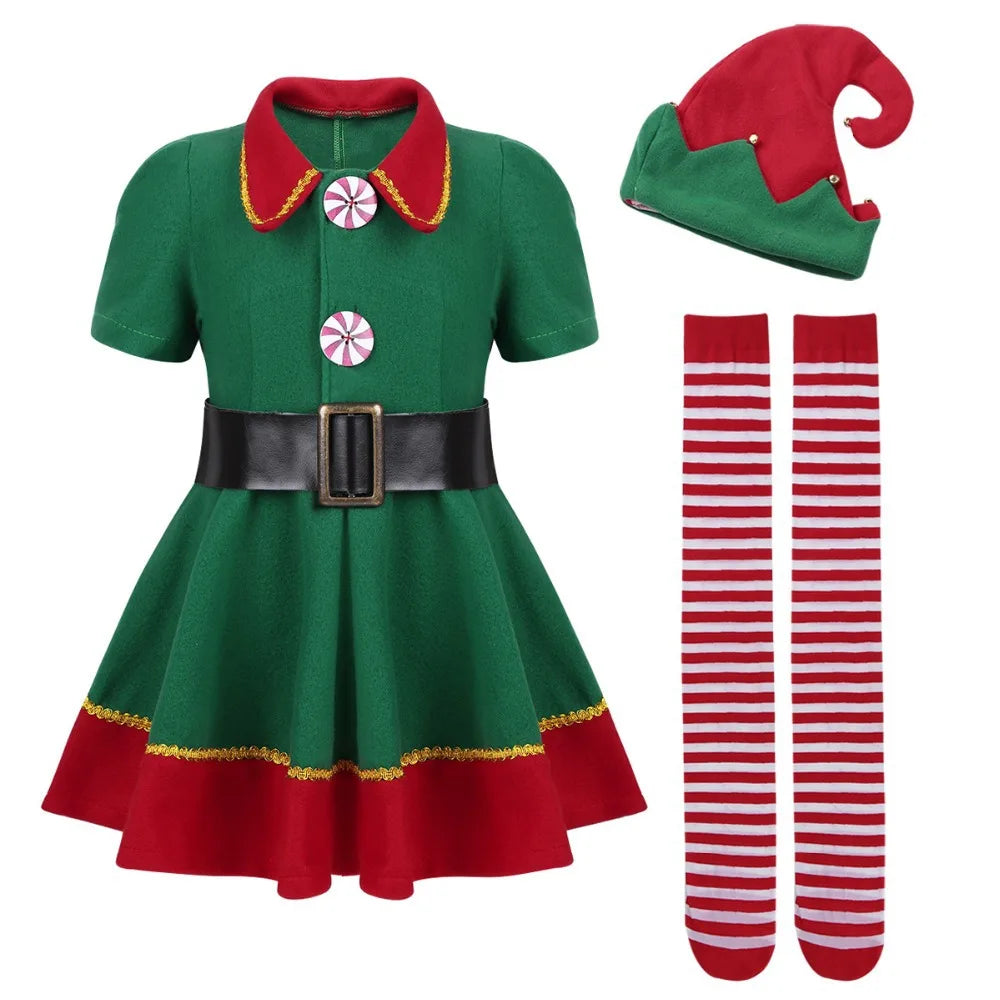 Baby Girls Santa Claus Long Sleeve Princess Dress