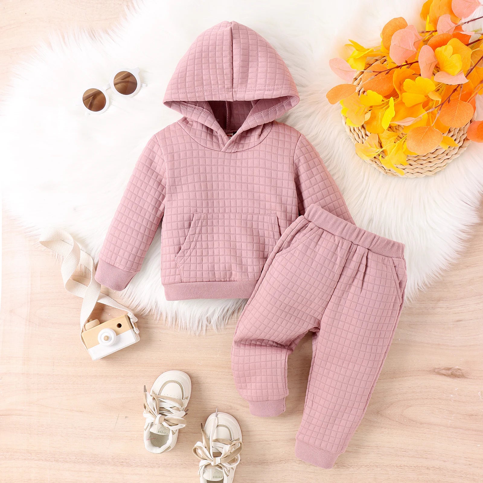 Girls Hooded Top Pants Set