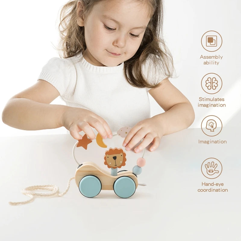 Wooden Baby Trailer Car Toys