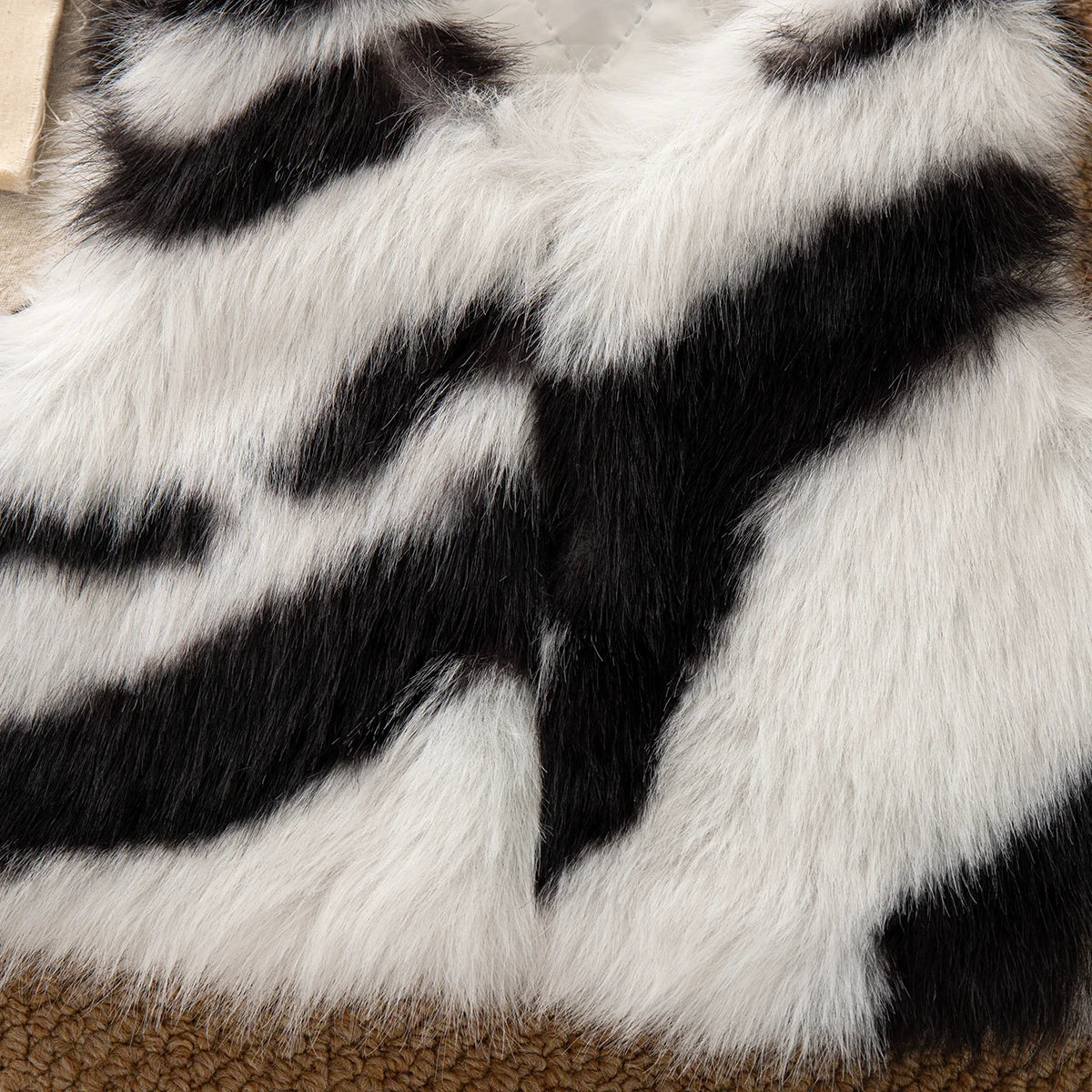Baby Fur Zebra Vest Coat