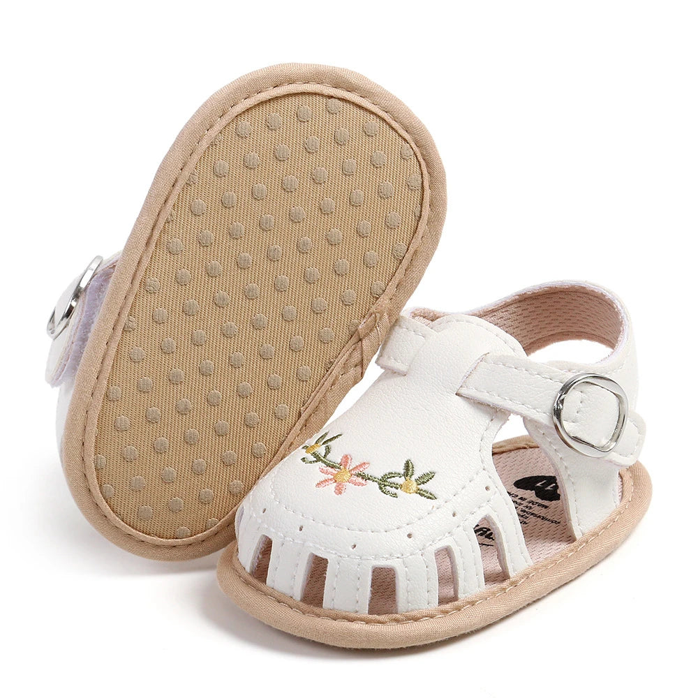 Baby Girl Embroidered Floral Lightweight Sandals