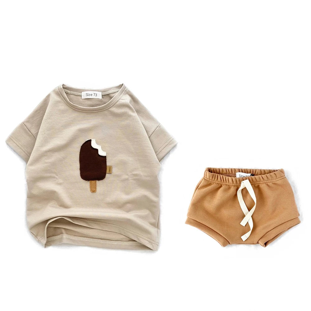 Short Sleeve Cotton T Shirt and shorts for baby boys