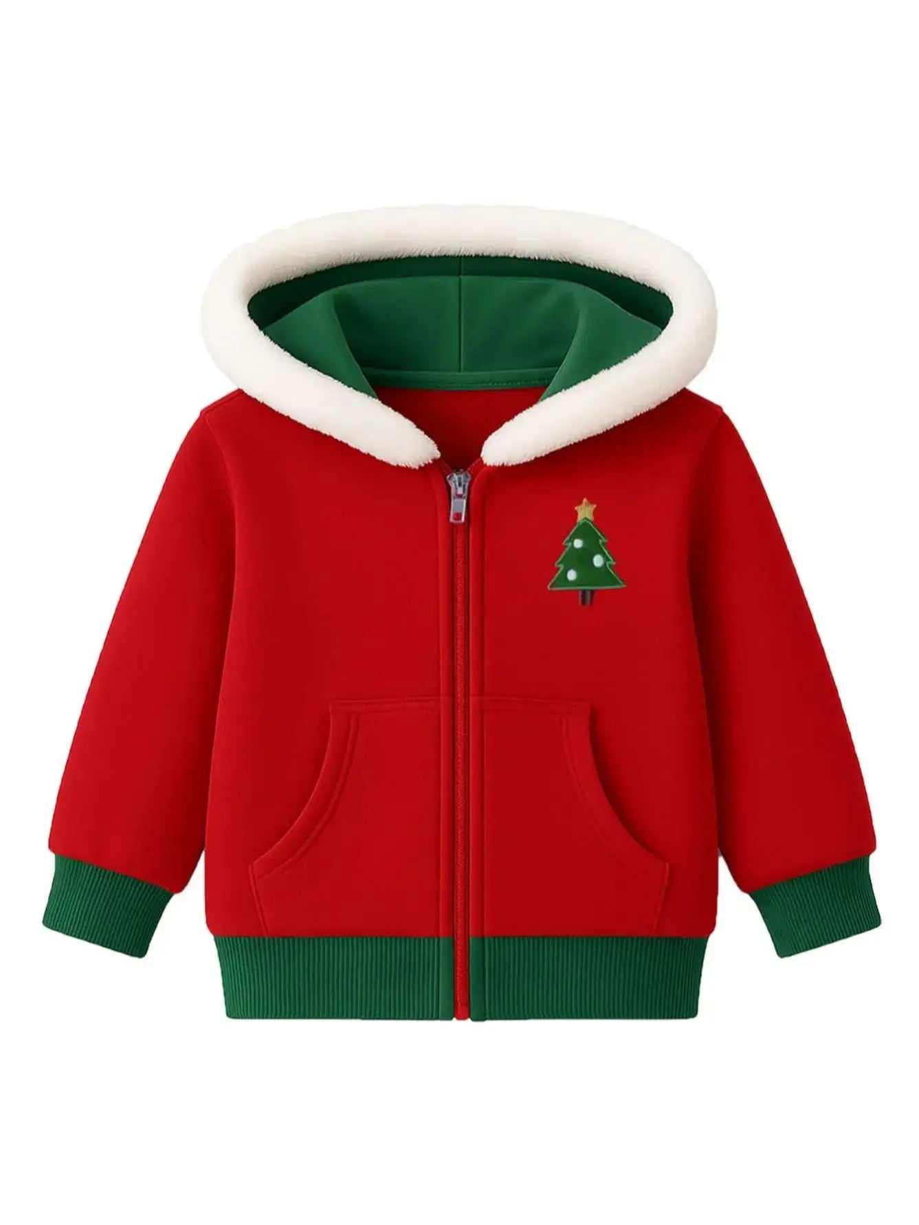 Boys Christmas Tree Zip-Up Hoodie