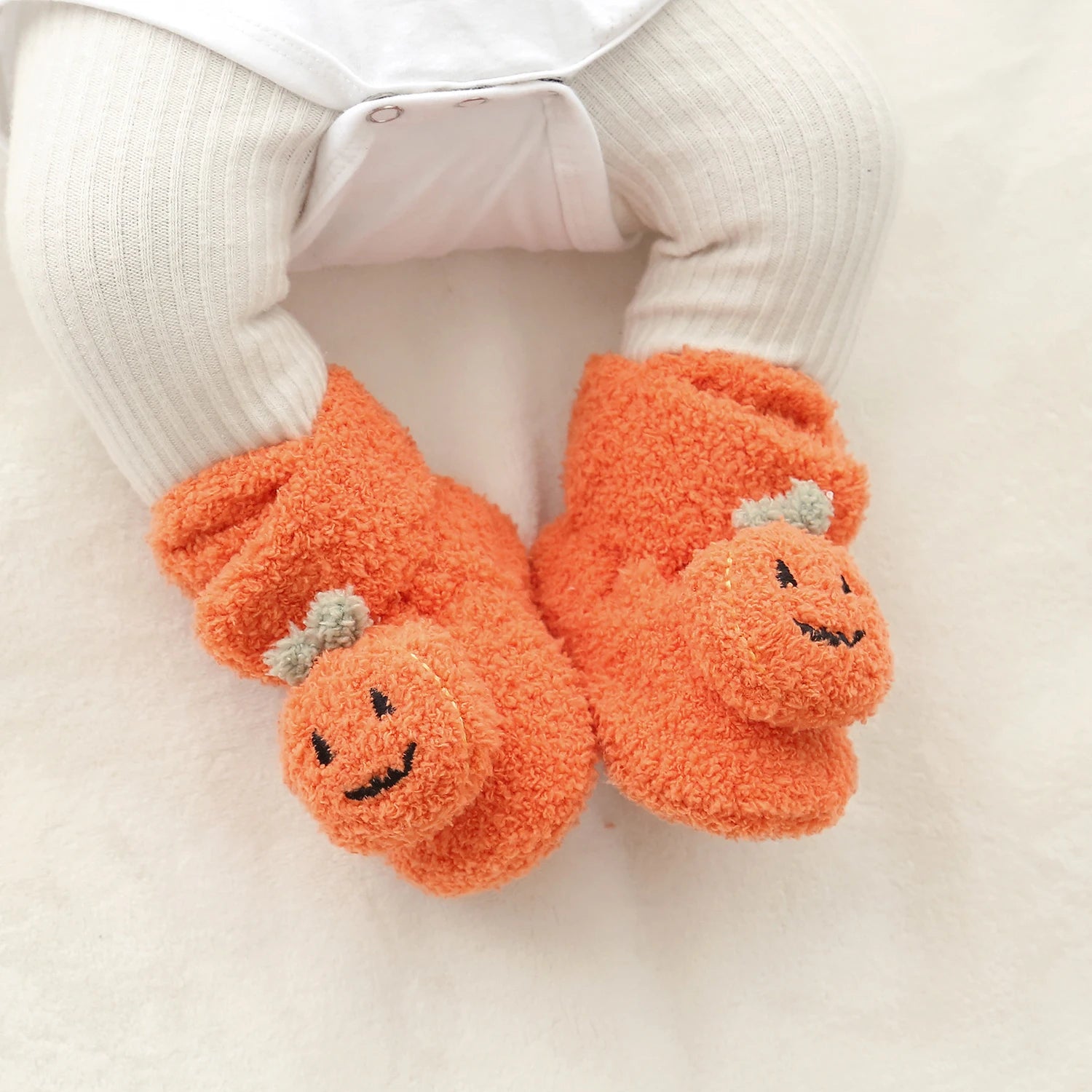 Halloween Pumpkin Baby Booties Newborn Crib Sock Shoes